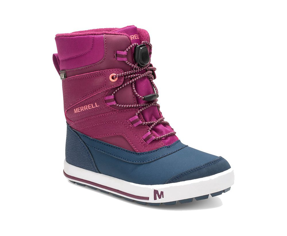 Botas Criança - Merrell Snow Bank 2.0 - Rosa/Azuis - QTW692580